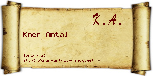 Kner Antal névjegykártya